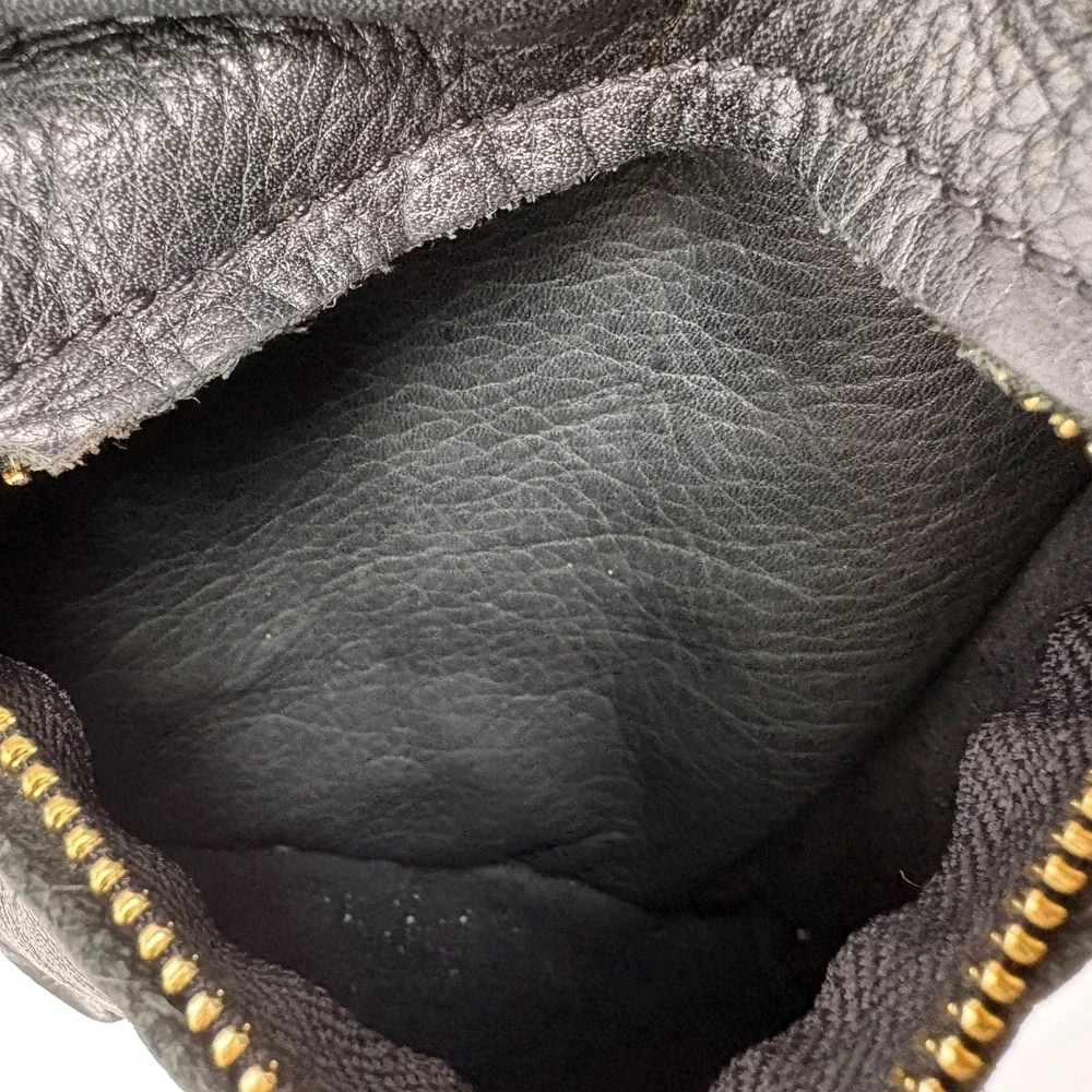 Y2K Pulicati Double Cargo Pocket Foldover Crossbody Bag Purse Black Leather Mili